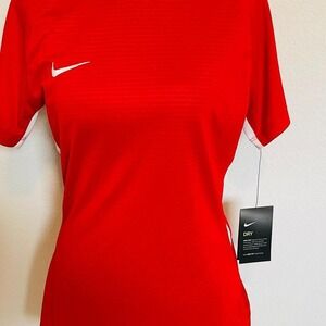 Nike Womens Dri-Fit Tiempo Premier Soccer Jersey S Red/White